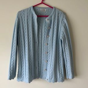 Vintage Baby Blue ‘Cuddle Knit’ Cardigan Sweater